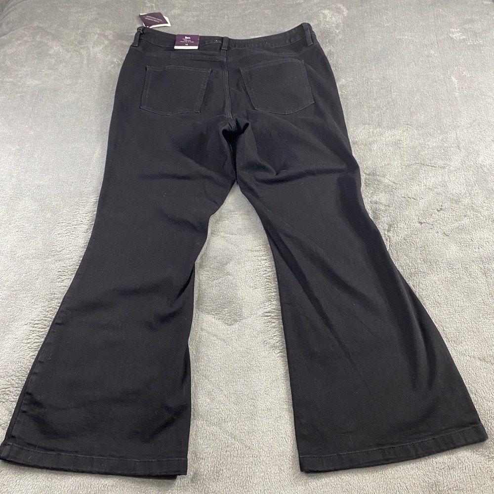 AVA & VIV Womens Black High Rise Flare Jeans‎ Tummy Control Size 18 - Picture 10 of 16